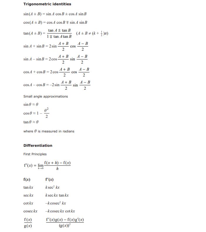 公式表 最新最全爱德思gce A Level数学公式表 速速get 翰林学院